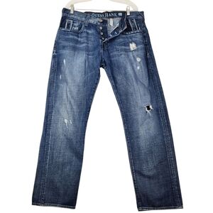 Guess Rebel Men’s Straight Leg Jeans Blue Denim Classic Fit Size W36 L32
